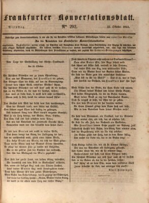 Frankfurter Konversationsblatt (Frankfurter Ober-Post-Amts-Zeitung) Dienstag 22. Oktober 1844