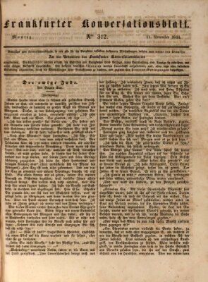Frankfurter Konversationsblatt (Frankfurter Ober-Post-Amts-Zeitung) Montag 11. November 1844