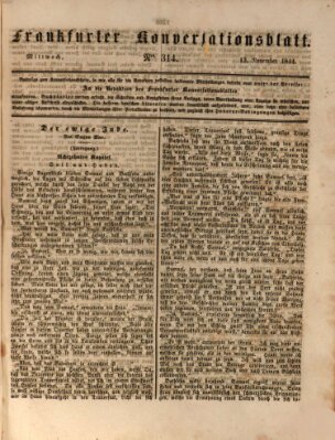 Frankfurter Konversationsblatt (Frankfurter Ober-Post-Amts-Zeitung) Mittwoch 13. November 1844