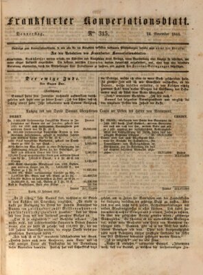 Frankfurter Konversationsblatt (Frankfurter Ober-Post-Amts-Zeitung) Donnerstag 14. November 1844