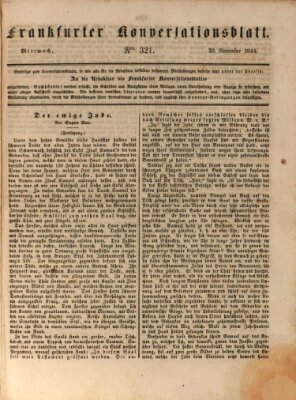 Frankfurter Konversationsblatt (Frankfurter Ober-Post-Amts-Zeitung) Mittwoch 20. November 1844