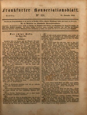 Frankfurter Konversationsblatt (Frankfurter Ober-Post-Amts-Zeitung) Samstag 30. November 1844