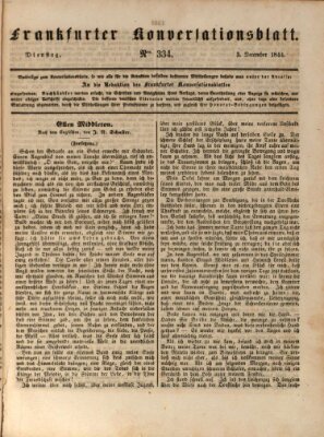 Frankfurter Konversationsblatt (Frankfurter Ober-Post-Amts-Zeitung) Dienstag 3. Dezember 1844