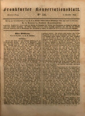 Frankfurter Konversationsblatt (Frankfurter Ober-Post-Amts-Zeitung) Donnerstag 5. Dezember 1844