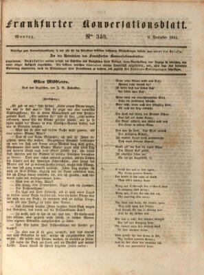 Frankfurter Konversationsblatt (Frankfurter Ober-Post-Amts-Zeitung) Montag 9. Dezember 1844