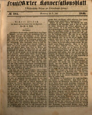 Frankfurter Konversationsblatt (Frankfurter Ober-Post-Amts-Zeitung) Montag 6. Juli 1846