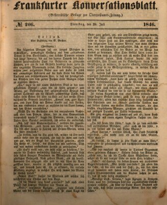 Frankfurter Konversationsblatt (Frankfurter Ober-Post-Amts-Zeitung) Dienstag 28. Juli 1846