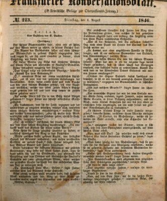 Frankfurter Konversationsblatt (Frankfurter Ober-Post-Amts-Zeitung) Dienstag 4. August 1846