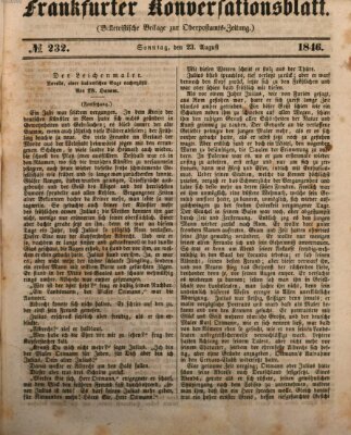 Frankfurter Konversationsblatt (Frankfurter Ober-Post-Amts-Zeitung) Sonntag 23. August 1846