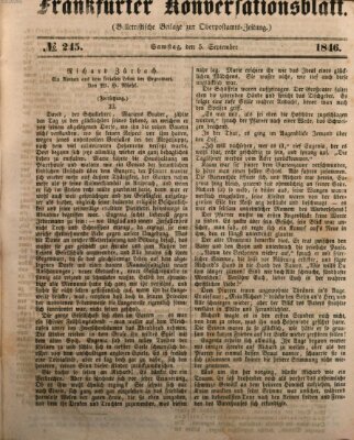 Frankfurter Konversationsblatt (Frankfurter Ober-Post-Amts-Zeitung) Samstag 5. September 1846