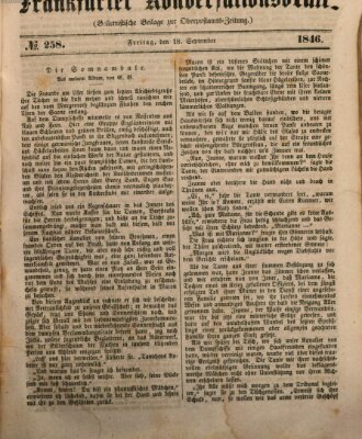 Frankfurter Konversationsblatt (Frankfurter Ober-Post-Amts-Zeitung) Freitag 18. September 1846