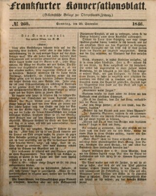 Frankfurter Konversationsblatt (Frankfurter Ober-Post-Amts-Zeitung) Sonntag 20. September 1846