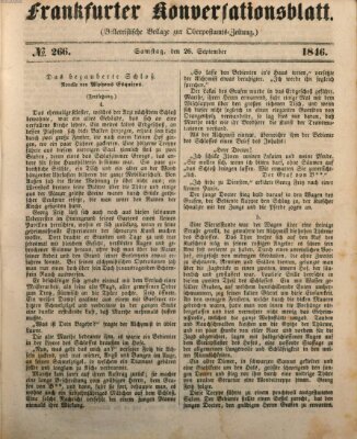 Frankfurter Konversationsblatt (Frankfurter Ober-Post-Amts-Zeitung) Samstag 26. September 1846