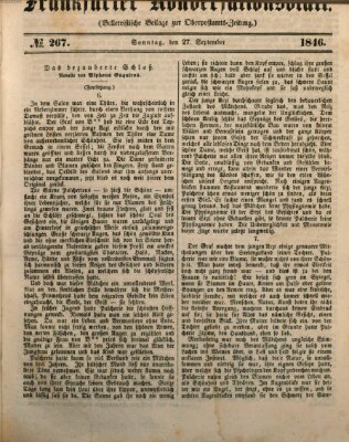 Frankfurter Konversationsblatt (Frankfurter Ober-Post-Amts-Zeitung) Sonntag 27. September 1846