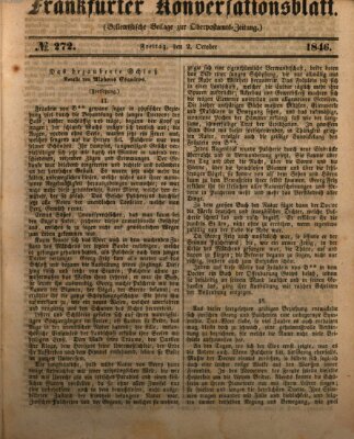 Frankfurter Konversationsblatt (Frankfurter Ober-Post-Amts-Zeitung) Freitag 2. Oktober 1846