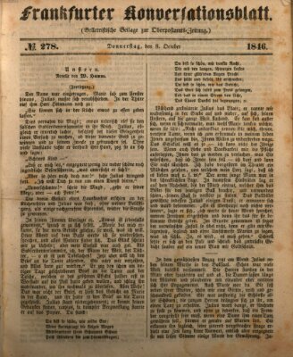 Frankfurter Konversationsblatt (Frankfurter Ober-Post-Amts-Zeitung) Donnerstag 8. Oktober 1846