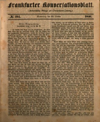 Frankfurter Konversationsblatt (Frankfurter Ober-Post-Amts-Zeitung) Sonntag 25. Oktober 1846