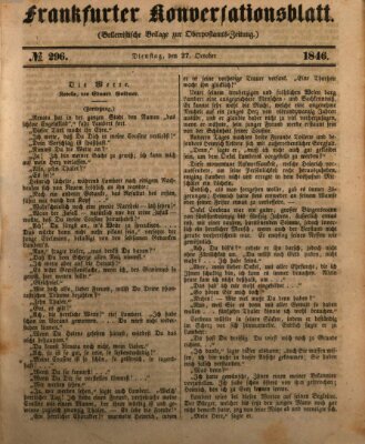 Frankfurter Konversationsblatt (Frankfurter Ober-Post-Amts-Zeitung) Dienstag 27. Oktober 1846