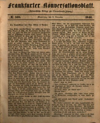 Frankfurter Konversationsblatt (Frankfurter Ober-Post-Amts-Zeitung) Sonntag 8. November 1846