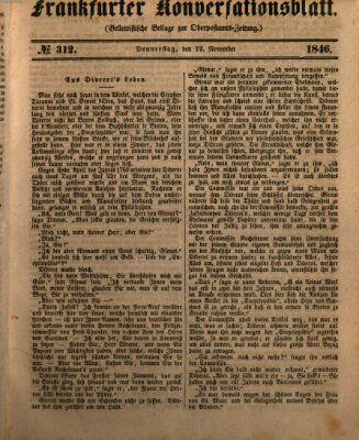 Frankfurter Konversationsblatt (Frankfurter Ober-Post-Amts-Zeitung) Donnerstag 12. November 1846