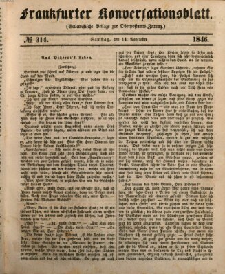 Frankfurter Konversationsblatt (Frankfurter Ober-Post-Amts-Zeitung) Samstag 14. November 1846