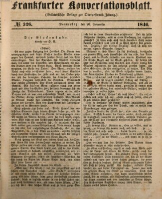 Frankfurter Konversationsblatt (Frankfurter Ober-Post-Amts-Zeitung) Donnerstag 26. November 1846