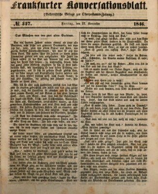 Frankfurter Konversationsblatt (Frankfurter Ober-Post-Amts-Zeitung) Freitag 27. November 1846