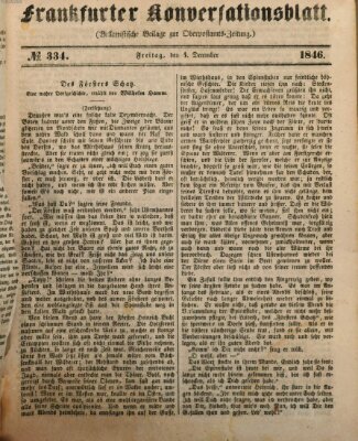 Frankfurter Konversationsblatt (Frankfurter Ober-Post-Amts-Zeitung) Freitag 4. Dezember 1846