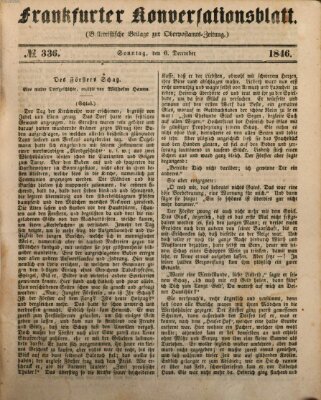 Frankfurter Konversationsblatt (Frankfurter Ober-Post-Amts-Zeitung) Sonntag 6. Dezember 1846