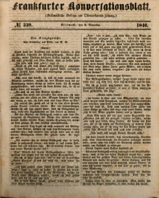 Frankfurter Konversationsblatt (Frankfurter Ober-Post-Amts-Zeitung) Mittwoch 9. Dezember 1846