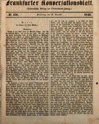 Frankfurter Konversationsblatt (Frankfurter Ober-Post-Amts-Zeitung) Samstag 26. Dezember 1846