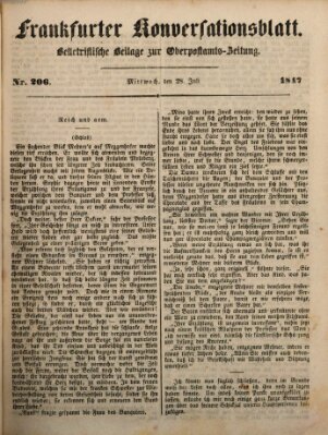 Frankfurter Konversationsblatt (Frankfurter Ober-Post-Amts-Zeitung) Mittwoch 28. Juli 1847