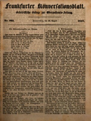 Frankfurter Konversationsblatt (Frankfurter Ober-Post-Amts-Zeitung) Donnerstag 26. August 1847