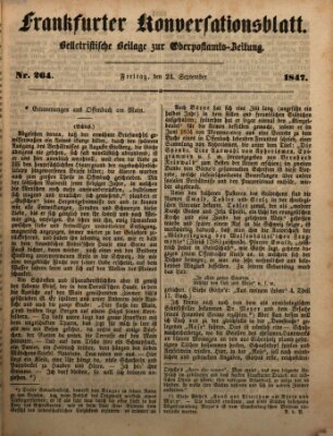 Frankfurter Konversationsblatt (Frankfurter Ober-Post-Amts-Zeitung) Freitag 24. September 1847