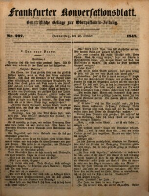 Frankfurter Konversationsblatt (Frankfurter Ober-Post-Amts-Zeitung) Donnerstag 28. Oktober 1847