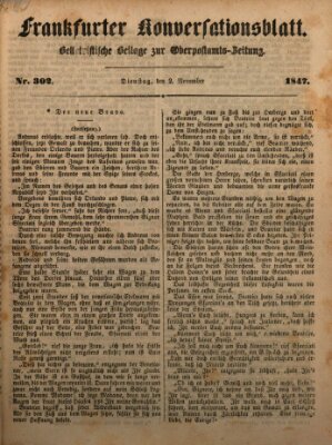 Frankfurter Konversationsblatt (Frankfurter Ober-Post-Amts-Zeitung) Dienstag 2. November 1847