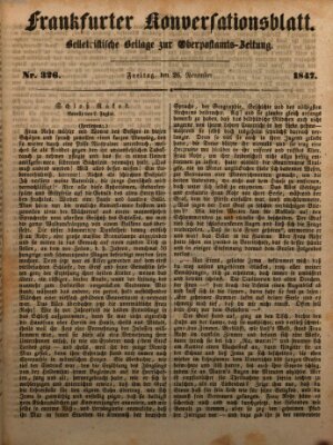 Frankfurter Konversationsblatt (Frankfurter Ober-Post-Amts-Zeitung) Freitag 26. November 1847