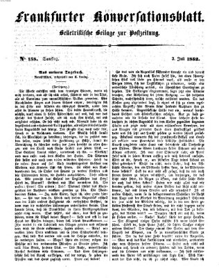 Frankfurter Konversationsblatt (Frankfurter Ober-Post-Amts-Zeitung) Samstag 3. Juli 1852