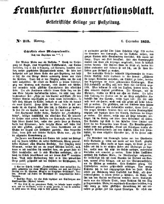 Frankfurter Konversationsblatt (Frankfurter Ober-Post-Amts-Zeitung) Montag 6. September 1852