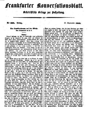 Frankfurter Konversationsblatt (Frankfurter Ober-Post-Amts-Zeitung) Freitag 17. September 1852