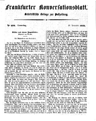 Frankfurter Konversationsblatt (Frankfurter Ober-Post-Amts-Zeitung) Donnerstag 18. November 1852