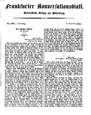 Frankfurter Konversationsblatt (Frankfurter Ober-Post-Amts-Zeitung) Donnerstag 9. Dezember 1852