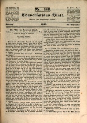 Regensburger Conversations-Blatt (Regensburger Tagblatt) Sonntag 30. September 1849