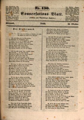 Regensburger Conversations-Blatt (Regensburger Tagblatt) Mittwoch 31. Oktober 1849