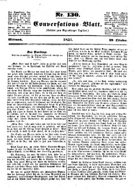 Regensburger Conversations-Blatt (Regensburger Tagblatt) Mittwoch 29. Oktober 1851