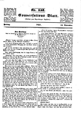 Regensburger Conversations-Blatt (Regensburger Tagblatt) Freitag 14. November 1851