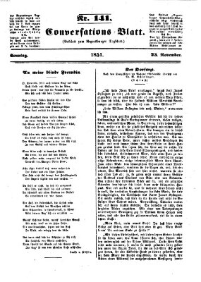 Regensburger Conversations-Blatt (Regensburger Tagblatt) Sonntag 23. November 1851