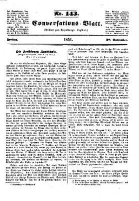 Regensburger Conversations-Blatt (Regensburger Tagblatt) Freitag 28. November 1851