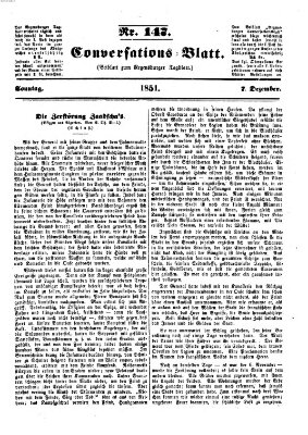 Regensburger Conversations-Blatt (Regensburger Tagblatt) Sonntag 7. Dezember 1851