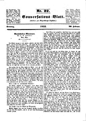 Regensburger Conversations-Blatt (Regensburger Tagblatt) Sonntag 20. Februar 1853